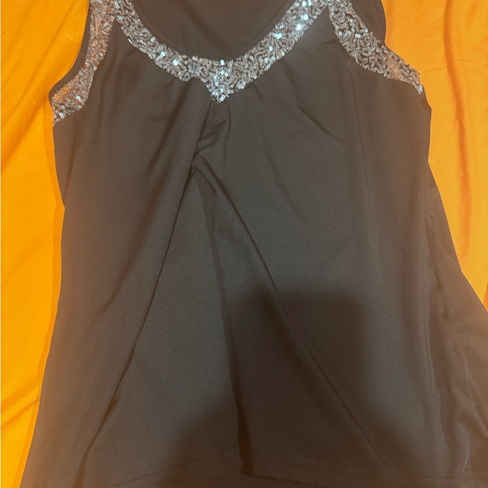 Elegant Black Sequin Women's Blouse